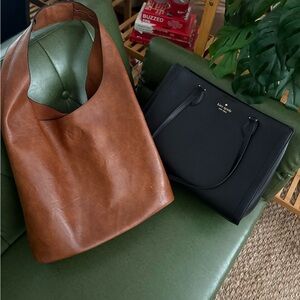brown and black bag